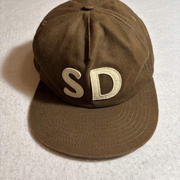 San Diego Weld MFG Hat Cap Strap Back Brown SD Embroidered Patch Mens - Picture 1 of 7